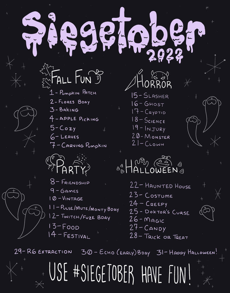 Prompt list for Siegetober 2022