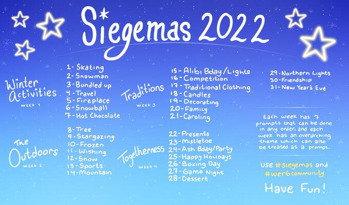 Prompt list for Siegemas 2022